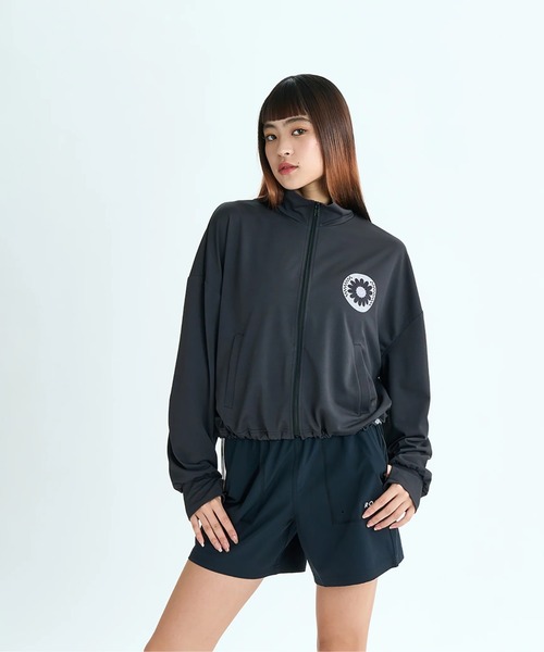 ROXY(ロキシー)の「WILD FLOWER ZIP /ロキシー水陸両用ドローコード付きショート丈(短丈)ジップアップラッシュガード(水着)(ラッシュガード・レディース・ホワイト/ブラック/パープル・SMALL/MEDIUM/LARGE)」の19枚目の写真