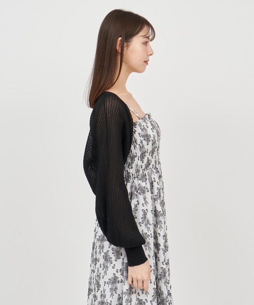 ROYAL PARTY（ロイヤルパーティー）の「シアーニットボレロ（カーディガン/ボレロ・レディース・ブラック/オフホワイト/グレー・FREE）」の12枚目の写真