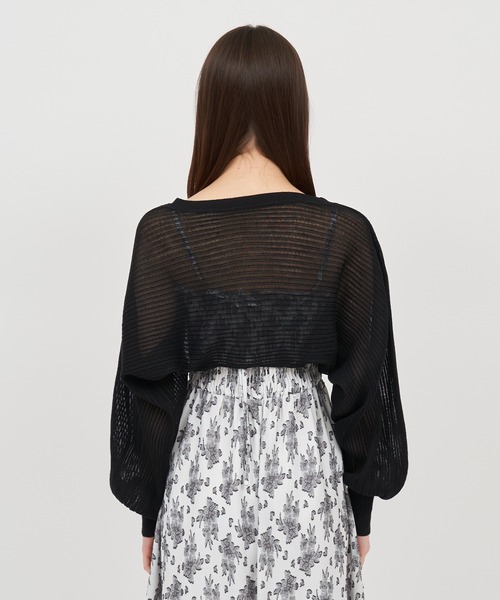 ROYAL PARTY（ロイヤルパーティー）の「シアーニットボレロ（カーディガン/ボレロ・レディース・ブラック/オフホワイト/グレー・FREE）」の13枚目の写真