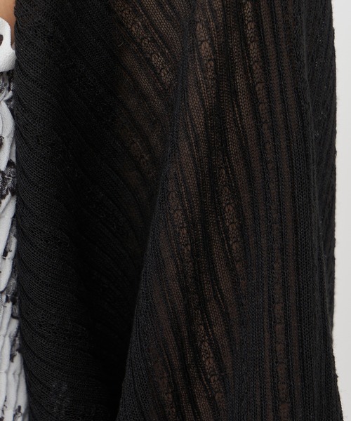 ROYAL PARTY（ロイヤルパーティー）の「シアーニットボレロ（カーディガン/ボレロ・レディース・ブラック/オフホワイト/グレー・FREE）」の11枚目の写真