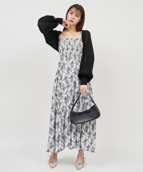 ROYAL PARTY（ロイヤルパーティー）の「シアーニットボレロ（カーディガン/ボレロ・レディース・ブラック/オフホワイト/グレー・FREE）」の15枚目の写真