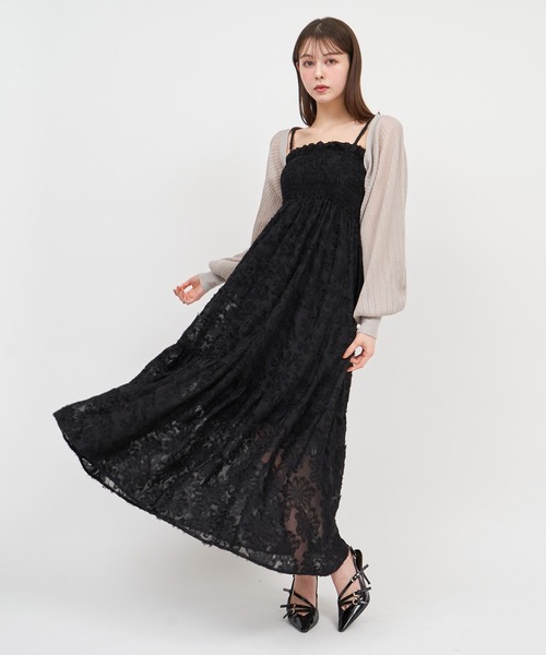 ROYAL PARTY（ロイヤルパーティー）の「シアーニットボレロ（カーディガン/ボレロ・レディース・ブラック/オフホワイト/グレー・FREE）」の18枚目の写真