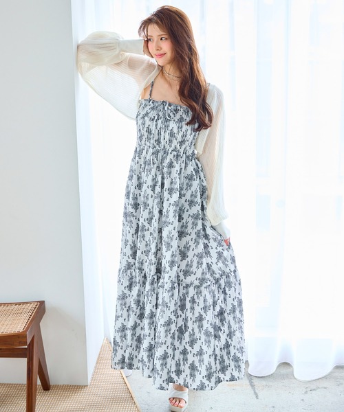 ROYAL PARTY（ロイヤルパーティー）の「シアーニットボレロ（カーディガン/ボレロ・レディース・ブラック/オフホワイト/グレー・FREE）」の9枚目の写真