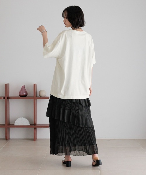 LOWRYS FARM（ローリーズファーム）の「アシメティアードプリーツスカート　 491113（スカート・レディース・ブラック/ブラウン/アイボリー/レオパード・FREE）」の6枚目の写真