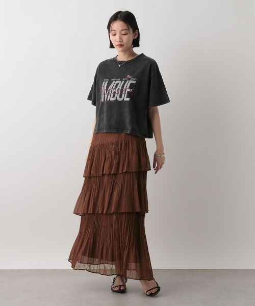 LOWRYS FARM（ローリーズファーム）の「アシメティアードプリーツスカート　 491113（スカート・レディース・ブラック/ブラウン/アイボリー/レオパード・FREE）」の12枚目の写真