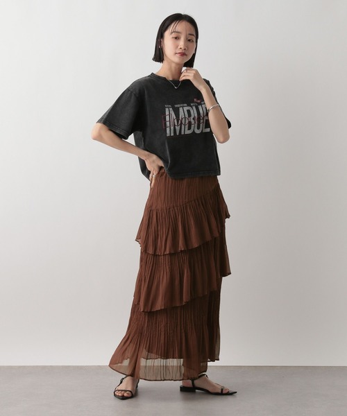 LOWRYS FARM（ローリーズファーム）の「アシメティアードプリーツスカート　 491113（スカート・レディース・ブラック/ブラウン/アイボリー/レオパード・FREE）」の13枚目の写真