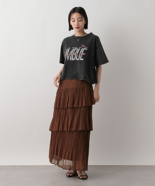 LOWRYS FARM（ローリーズファーム）の「アシメティアードプリーツスカート　 491113（スカート・レディース・ブラック/ブラウン/アイボリー/レオパード・FREE）」の15枚目の写真