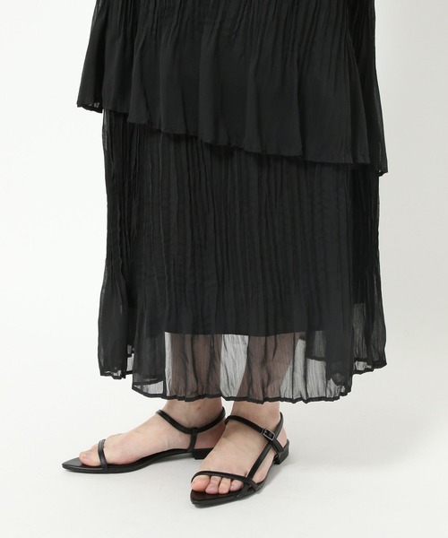 LOWRYS FARM（ローリーズファーム）の「アシメティアードプリーツスカート　 491113（スカート・レディース・ブラック/ブラウン/アイボリー/レオパード・FREE）」の22枚目の写真