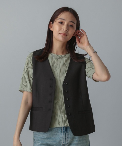 セール】MATINEE LINE/リネンライクベスト/495653（ベスト）｜GLOBAL