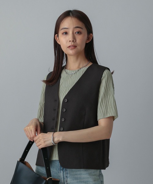 セール】MATINEE LINE/リネンライクベスト/495653（ベスト）｜GLOBAL