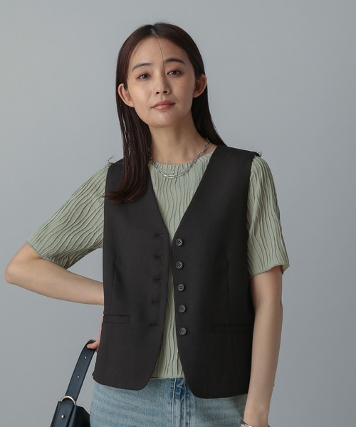 セール】MATINEE LINE/リネンライクベスト/495653（ベスト）｜GLOBAL