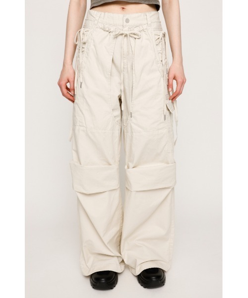 SLY（スライ）の「TUCK WIDE WOVEN PT タック ワイド ウーブン パンツ（スラックス・レディース・ライトブラック/オフホワイト・1/2）」の17枚目の写真