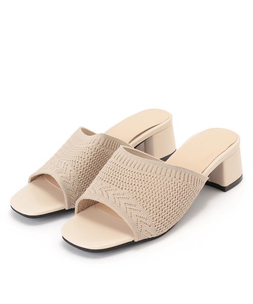 Lace Ladies(レースレディース)の「メッシュ編み オープントゥ チャンキーヒール サンダル(サンダル・レディース・ブラック/ベージュ・22.5cm/23cm/23.5cm/24cm/24.5cm/25cm)」の13枚目の写真