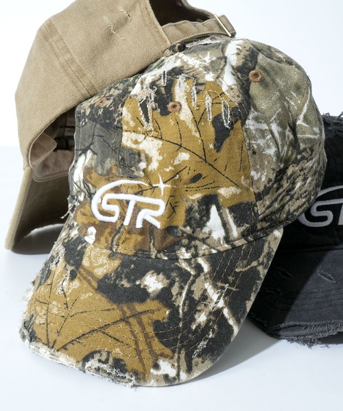 Starting Over（スターティングオーバー）の「【Starting Over/スターティングオーバー】ONE POINT LOGO DAMAGE PROCESSING PIGMENT CAP（キャップ・メンズ・ベージュ/カモフラージュ/ブラック・FREE）」の3枚目の写真