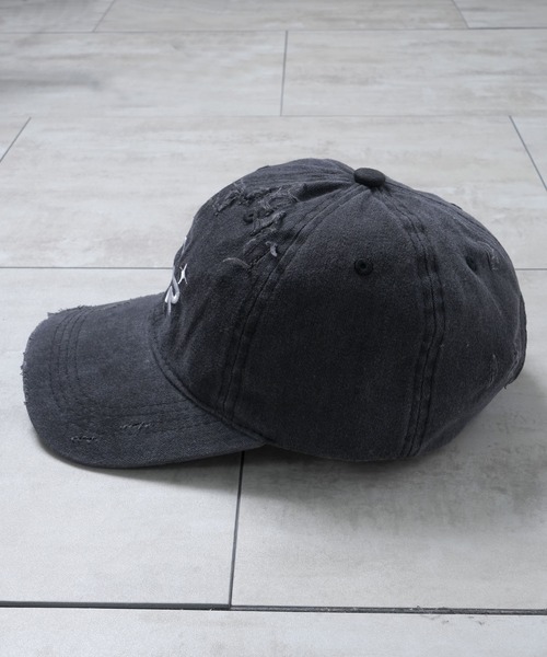 Starting Over（スターティングオーバー）の「【Starting Over/スターティングオーバー】ONE POINT LOGO DAMAGE PROCESSING PIGMENT CAP（キャップ・メンズ・ベージュ/カモフラージュ/ブラック・FREE）」の11枚目の写真