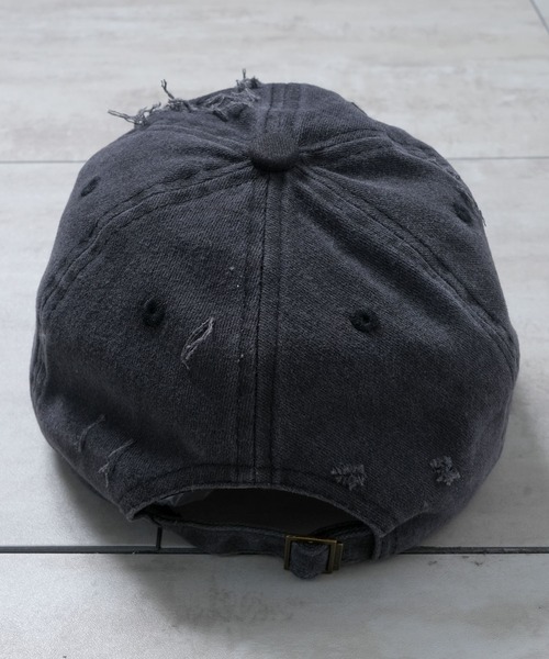 Starting Over（スターティングオーバー）の「【Starting Over/スターティングオーバー】ONE POINT LOGO DAMAGE PROCESSING PIGMENT CAP（キャップ・メンズ・ベージュ/カモフラージュ/ブラック・FREE）」の12枚目の写真