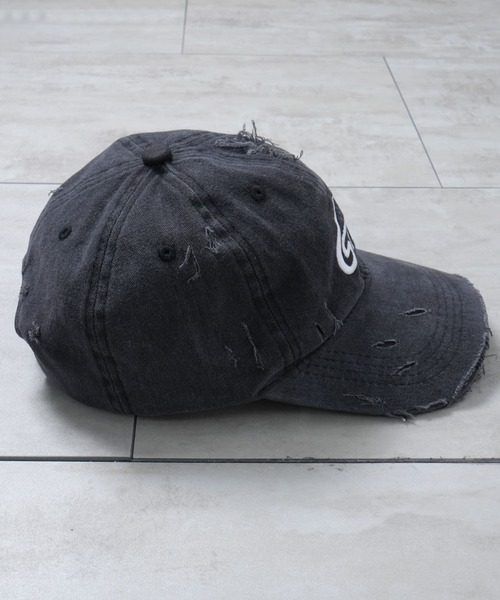 Starting Over（スターティングオーバー）の「【Starting Over/スターティングオーバー】ONE POINT LOGO DAMAGE PROCESSING PIGMENT CAP（キャップ・メンズ・ベージュ/カモフラージュ/ブラック・FREE）」の13枚目の写真