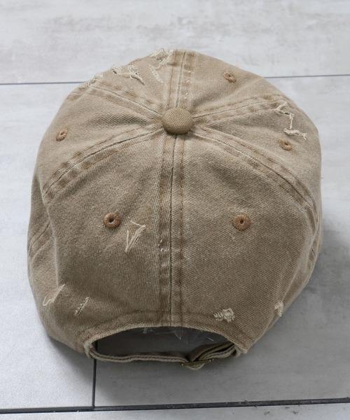 Starting Over（スターティングオーバー）の「【Starting Over/スターティングオーバー】ONE POINT LOGO DAMAGE PROCESSING PIGMENT CAP（キャップ・メンズ・ベージュ/カモフラージュ/ブラック・FREE）」の17枚目の写真