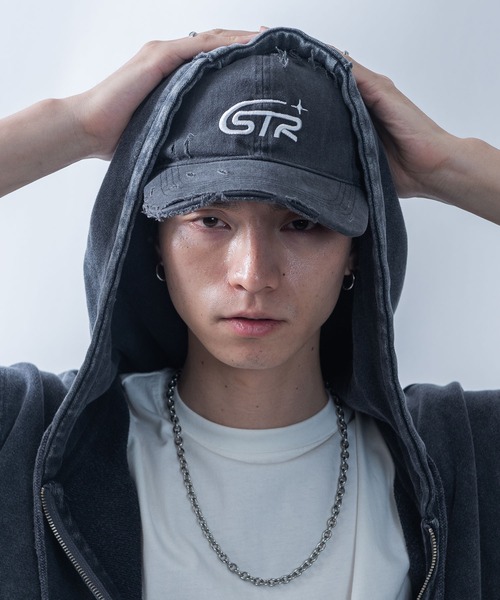 Starting Over（スターティングオーバー）の「【Starting Over/スターティングオーバー】ONE POINT LOGO DAMAGE PROCESSING PIGMENT CAP（キャップ・メンズ・ベージュ/カモフラージュ/ブラック・FREE）」の4枚目の写真