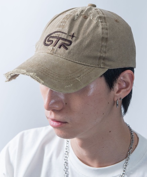 Starting Over（スターティングオーバー）の「【Starting Over/スターティングオーバー】ONE POINT LOGO DAMAGE PROCESSING PIGMENT CAP（キャップ・メンズ・ベージュ/カモフラージュ/ブラック・FREE）」の6枚目の写真