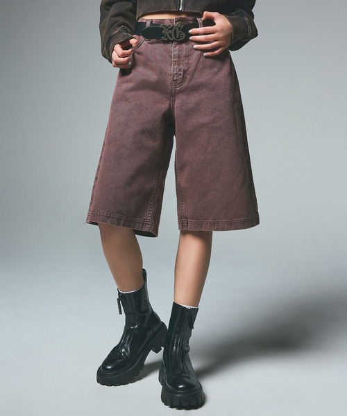X-girl(エックスガール)の「FADED HALF PANTS(その他パンツ・レディース・ブラック/ブラウン・S/M)」の1枚目の写真