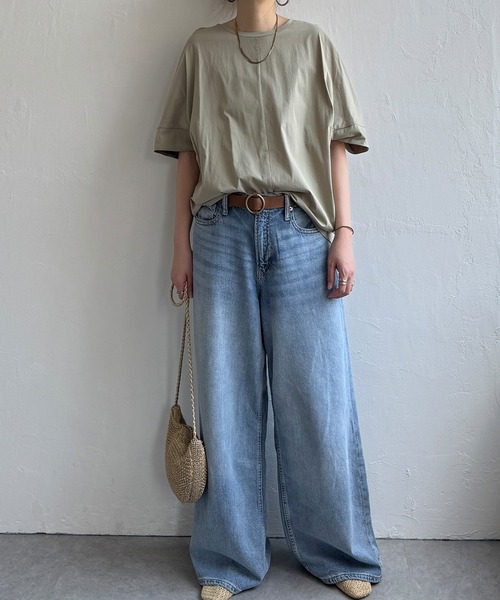 LBC(エルビーシー)の「シルケットバックギャザープルオーバー(Tシャツ/カットソー・レディース・テラコッタ/ホワイト/チャコール/カーキ・M)」の11枚目の写真