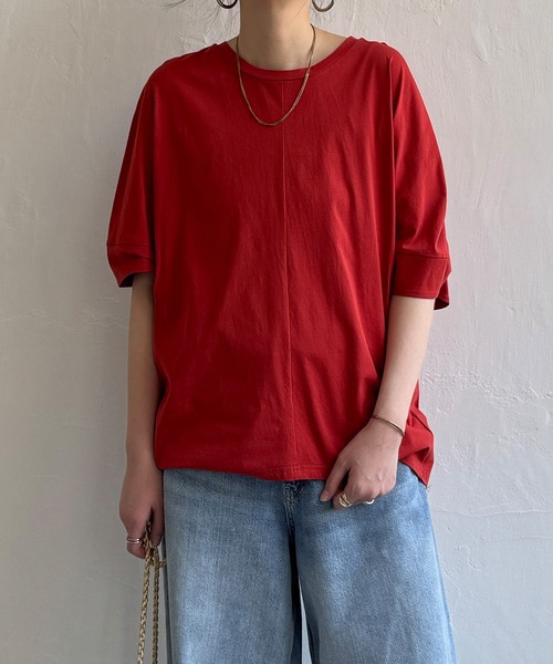 LBC(エルビーシー)の「シルケットバックギャザープルオーバー(Tシャツ/カットソー・レディース・テラコッタ/ホワイト/チャコール/カーキ・M)」の15枚目の写真