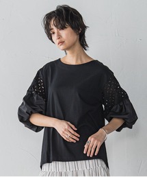 【WEB限定】刺繍レーススリーブプルオーバー≪洗濯機で洗える≫