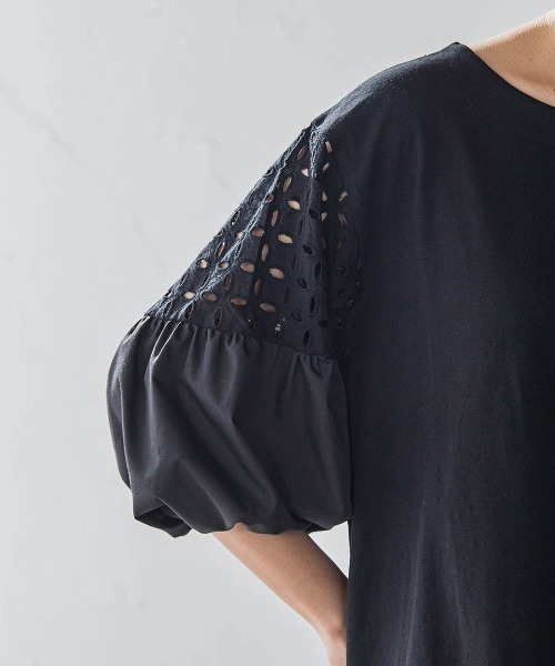 MAYSON GREY / メイソングレイ 【WEB限定】刺繍レーススリーブプルオーバー≪洗濯機で洗える≫ セール】【WEB限定】刺繍レーススリーブプルオーバー≪洗濯機で