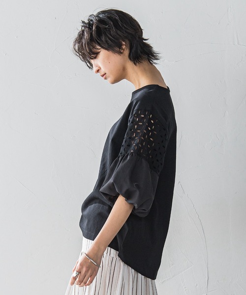 MAYSON GREY / メイソングレイ 【WEB限定】刺繍レーススリーブプルオーバー≪洗濯機で洗える≫ WEB限定】刺繍レーススリーブプルオーバー≪洗濯機で洗える
