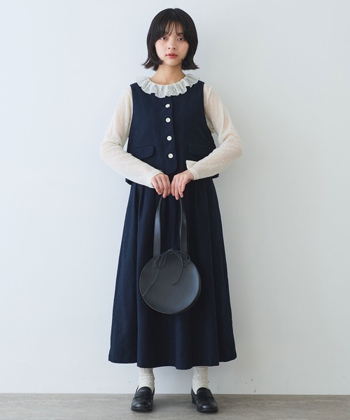 bulle de savon（ビュルデサボン）の「モールスキン ベスト（ベスト・レディース・ネイビー・FREE）」の10枚目の写真
