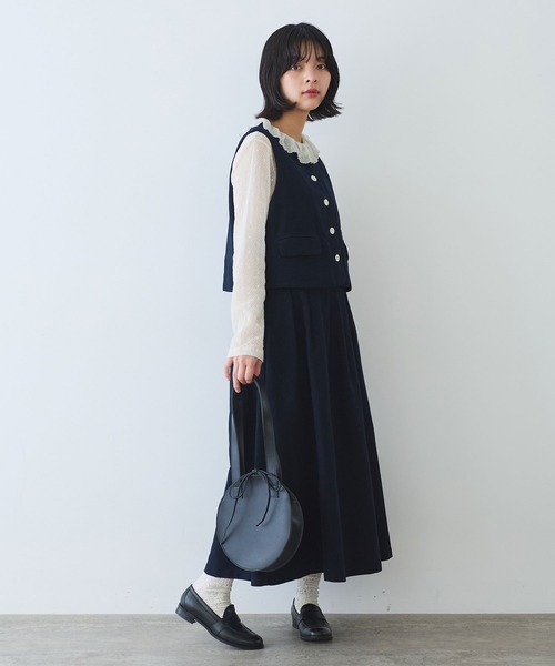 bulle de savon（ビュルデサボン）の「モールスキン ベスト（ベスト・レディース・ネイビー・FREE）」の11枚目の写真