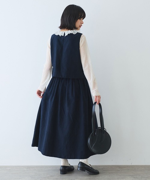 bulle de savon（ビュルデサボン）の「モールスキン ベスト（ベスト・レディース・ネイビー・FREE）」の12枚目の写真