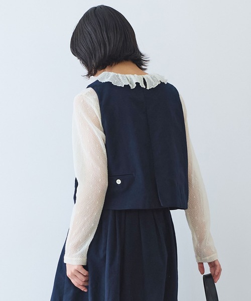 bulle de savon（ビュルデサボン）の「モールスキン ベスト（ベスト・レディース・ネイビー・FREE）」の6枚目の写真