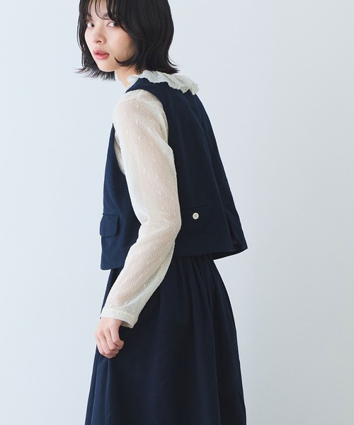 bulle de savon（ビュルデサボン）の「モールスキン ベスト（ベスト・レディース・ネイビー・FREE）」の8枚目の写真