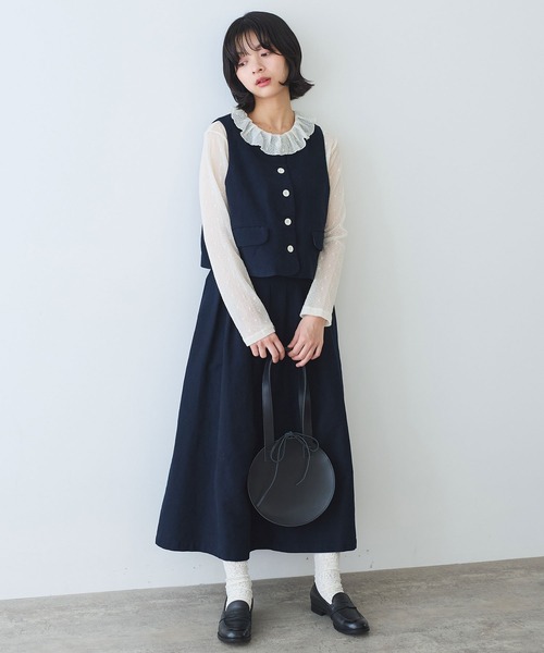 bulle de savon（ビュルデサボン）の「モールスキン ベスト（ベスト・レディース・ネイビー・FREE）」の13枚目の写真