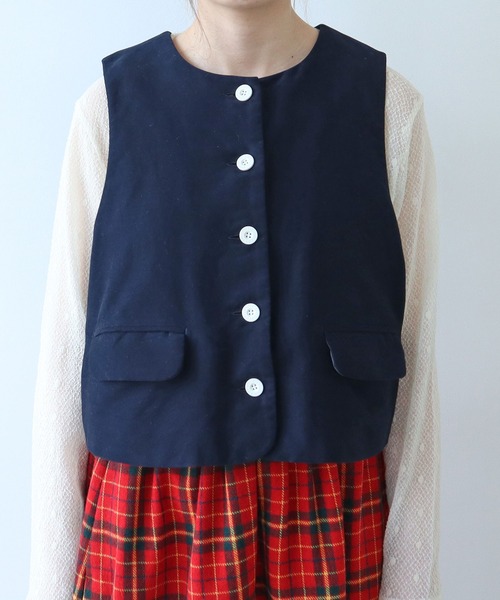 bulle de savon（ビュルデサボン）の「モールスキン ベスト（ベスト・レディース・ネイビー・FREE）」の14枚目の写真