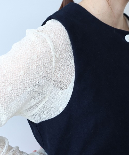 bulle de savon（ビュルデサボン）の「モールスキン ベスト（ベスト・レディース・ネイビー・FREE）」の18枚目の写真