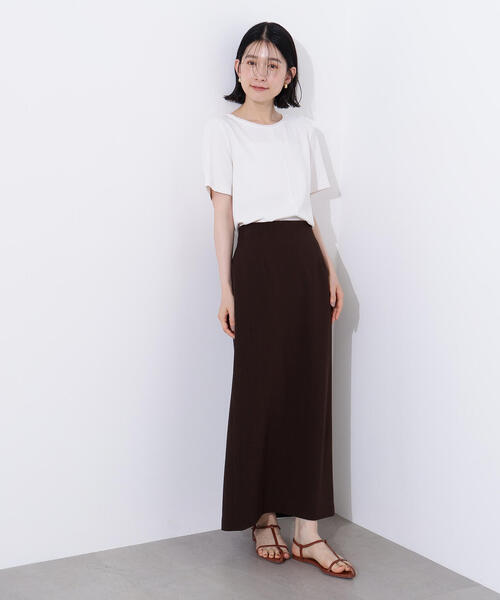 N.（N. Natural Beauty Basic）（エヌエヌナチュラルビューティーベーシック）の「シフォンラインＴブラウス（シャツ/ブラウス・レディース・グレイッシュベージュ/オフホワイト/ダークブルー・MEDIUM）」の21枚目の写真