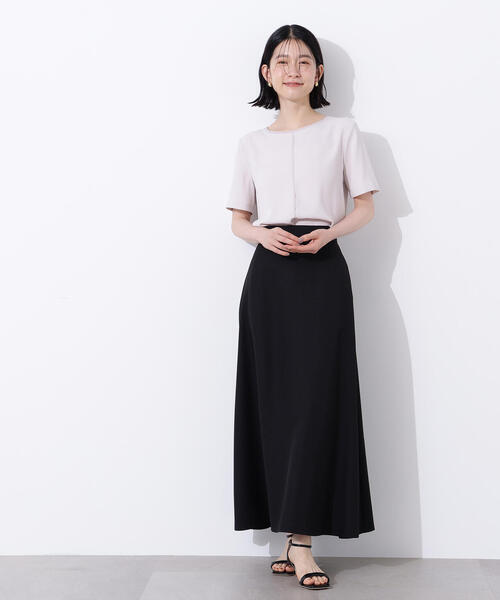 N.（N. Natural Beauty Basic）（エヌエヌナチュラルビューティーベーシック）の「シフォンラインＴブラウス（シャツ/ブラウス・レディース・グレイッシュベージュ/オフホワイト/ダークブルー・MEDIUM）」の16枚目の写真