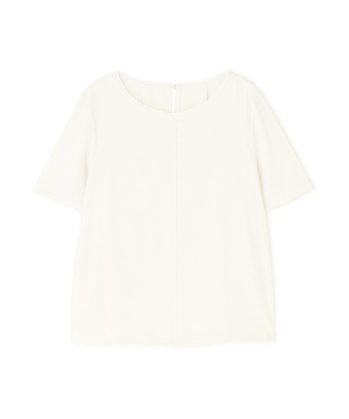 N.（N. Natural Beauty Basic）（エヌエヌナチュラルビューティーベーシック）の「シフォンラインＴブラウス（シャツ/ブラウス・レディース・グレイッシュベージュ/オフホワイト/ダークブルー・MEDIUM）」の9枚目の写真