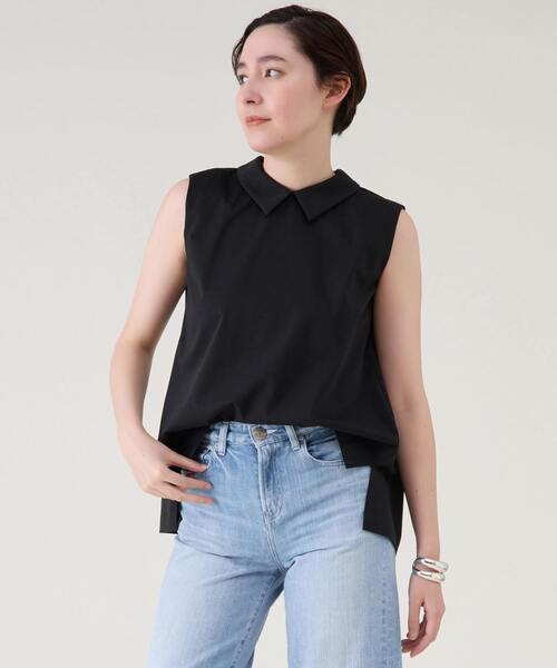 martinique(マルティニーク)の「衿フレンチプルオーバー(Tシャツ/カットソー・レディース・ホワイト/ベージュ×ブラック/ブラック・FREE)」の3枚目の写真