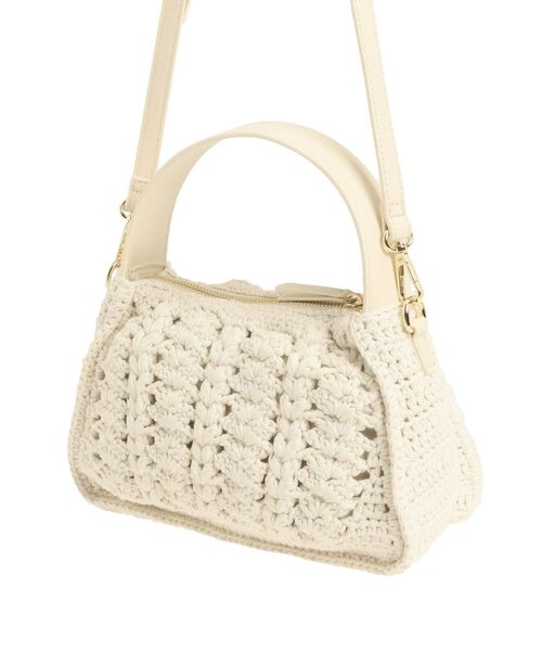 MERCURYDUO（マーキュリーデュオ）の「ニットラウンドバッグ（ショルダーバッグ・レディース・アイボリー・FREE）」の6枚目の写真