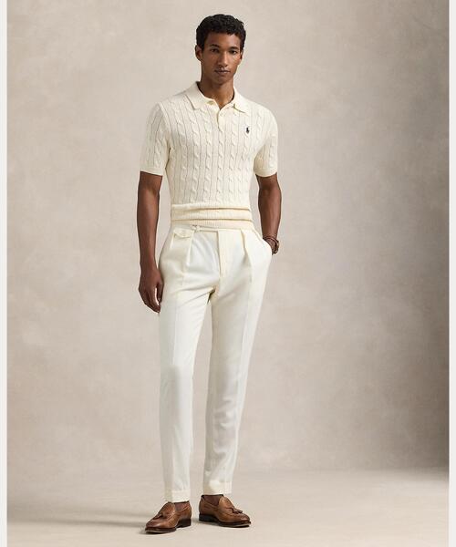 POLO RALPH LAUREN(ポロ ラルフ ローレン)の「ケーブルニット コットン ポロカラー セーター(ニット/セーター・メンズ・ナチュラル・M/S/L/XS)」の3枚目の写真
