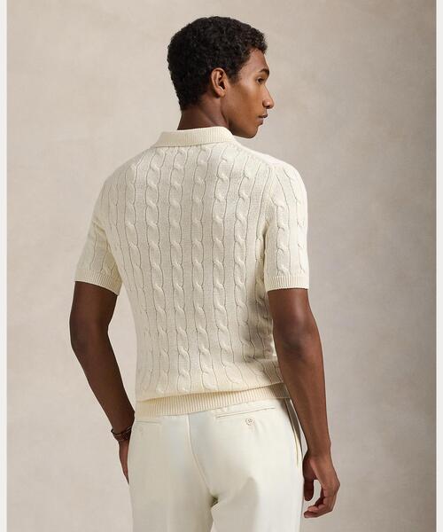 POLO RALPH LAUREN(ポロ ラルフ ローレン)の「ケーブルニット コットン ポロカラー セーター(ニット/セーター・メンズ・ナチュラル・M/S/L/XS)」の4枚目の写真