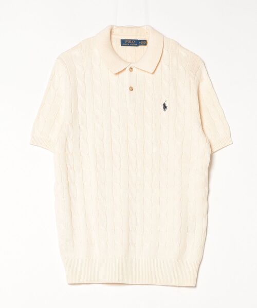 POLO RALPH LAUREN(ポロ ラルフ ローレン)の「ケーブルニット コットン ポロカラー セーター(ニット/セーター・メンズ・ナチュラル・M/S/L/XS)」の6枚目の写真