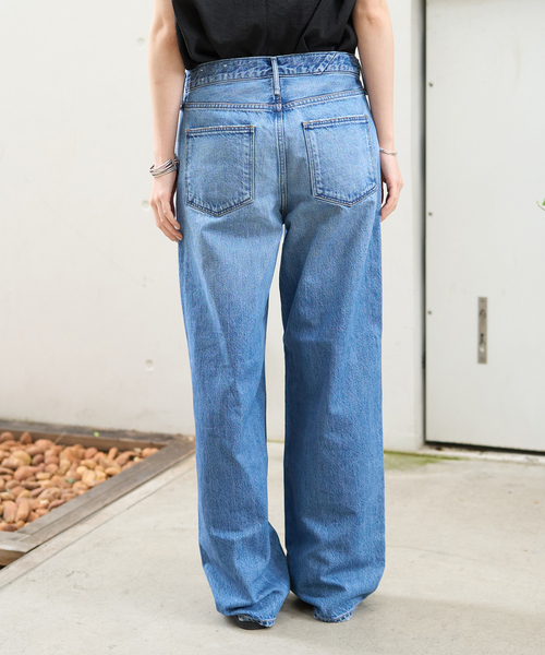 ✧美品【アッパーハイツ】ハイライズワイドデニムパンツ25 ブルー upper hights(アッパーハイツ)｜THE SISTER ハイライズワイド