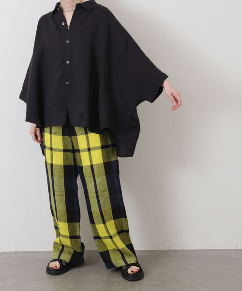 ブラウス シャツ リネンキャンバスシャツ レディース Whim Gazette ブラウス シャツ リネンキャンバスシャツ