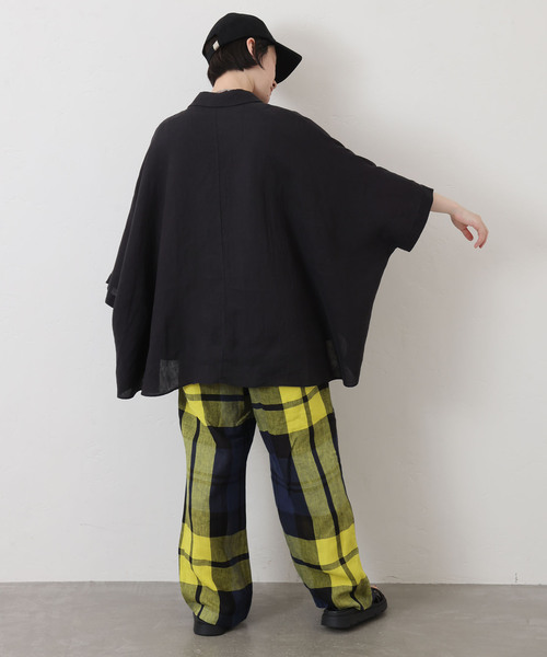 JOURNAL STANDARD LUXE（ジャーナルスタンダード　ラックス）の「リネンキャンバス バルーンシャツ（シャツ/ブラウス・レディース・ブラック/ピンク/ブラウン/ホワイト・FREE）」の8枚目の写真