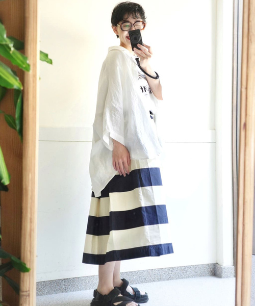 JOURNAL STANDARD LUXE（ジャーナルスタンダード　ラックス）の「リネンキャンバス バルーンシャツ（シャツ/ブラウス・レディース・ブラック/ピンク/ブラウン/ホワイト・FREE）」の12枚目の写真